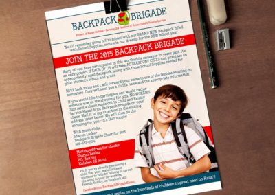 Backpack Brigade Flyer